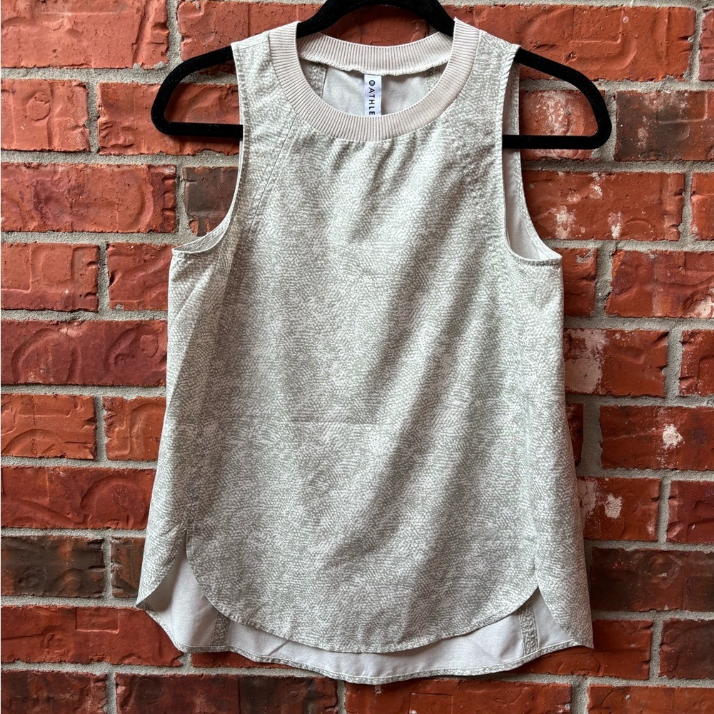 Athleta Womens XS Zephyr Viper Reptile Gray Cream Tank Top